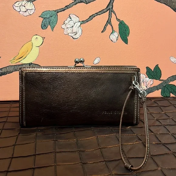 Pelle Studio bronze leather mini clutch wristlet - Picture 2 of 15